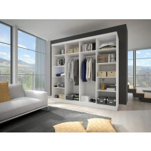 (Sonoma) Wardrobe MULTI 32 - 233 Sliding Doors Rails Shelves Mirror 233cm
