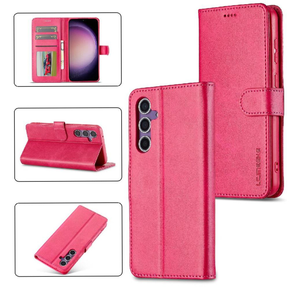 (Red) Flip Case For Samsung Galaxy A16 With Card Slot Kickstand Pu Leather Red 764549311231