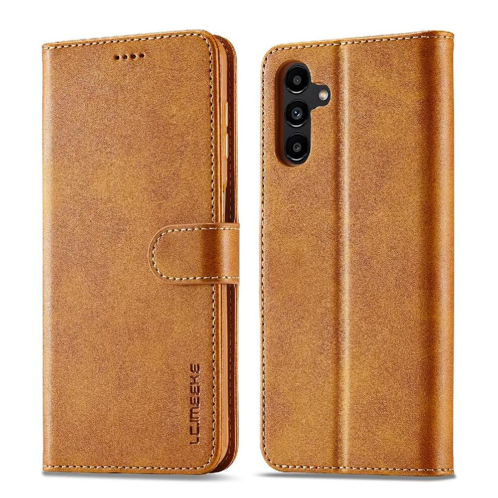 (Brown) Flip Case For Samsung Galaxy S24 Fe 5G Pu Leather Kickstand With Card Slot Brown 764549311453