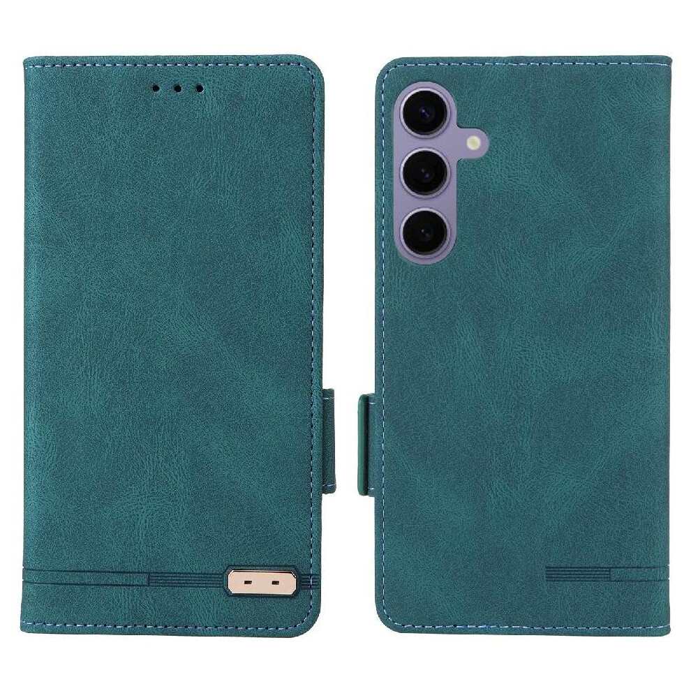 (Green) Flip Case For Samsung Galaxy S25 5G With Buckle Cover Kickstand Card Holder Magnetic Wallet Green 764549311743