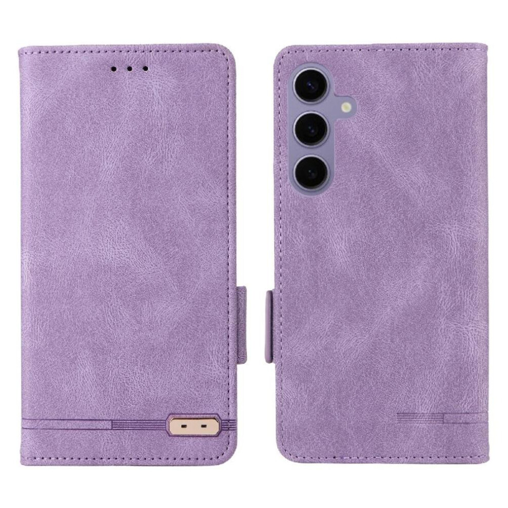 (Purple) Flip Case For Samsung Galaxy S25 5G With Buckle Cover Kickstand Card Holder Magnetic Wallet Purple 764549311774