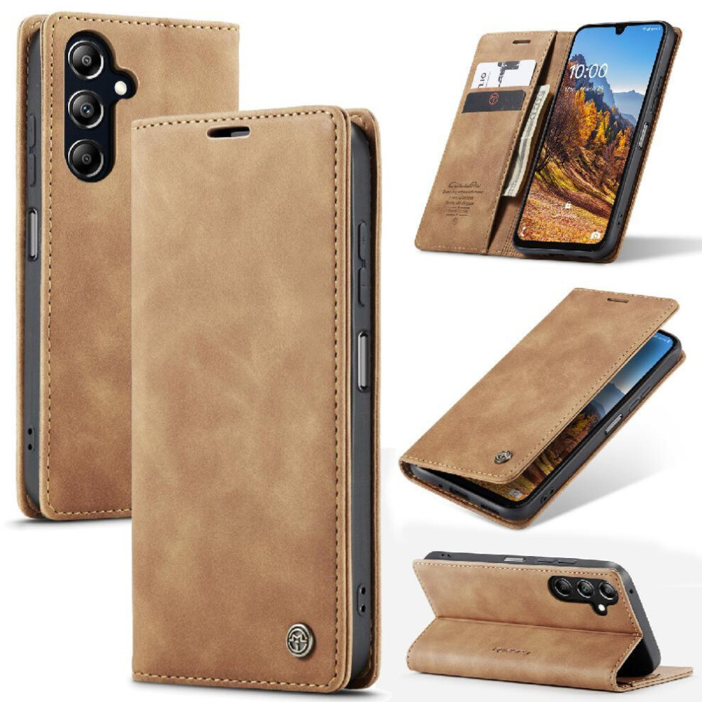 (Yellow) Flip Case For Samsung Galaxy A16 Case Card Slot Kickstand Vintage Pu Leather Wallet Magnetic Closure Shockproof Flip Folio Book Yellow 764549317653