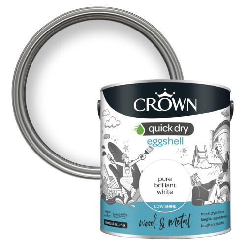 Crown Crown Quick Dry Eggshell Pure Brilliant White 2.5L