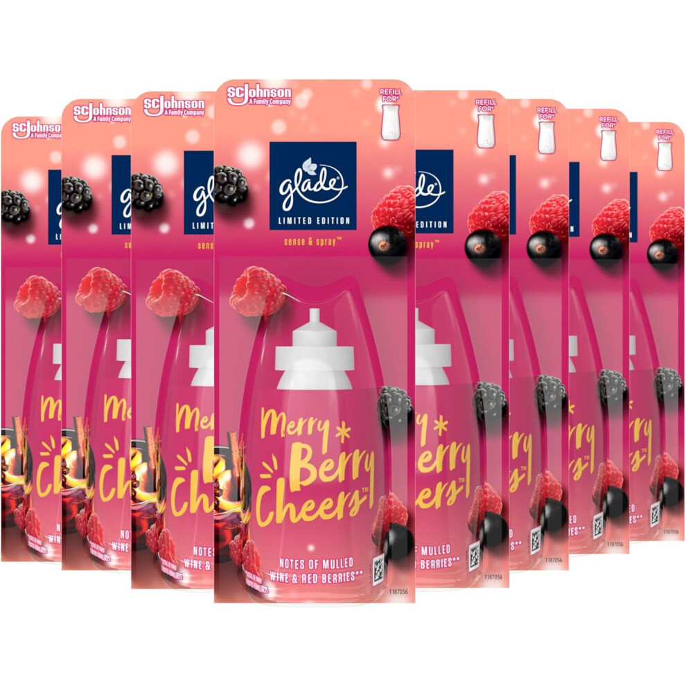 Glade Sense & Spray Air Freshener Refills Merry Berry Cheers Fragrance (8x 18ml)