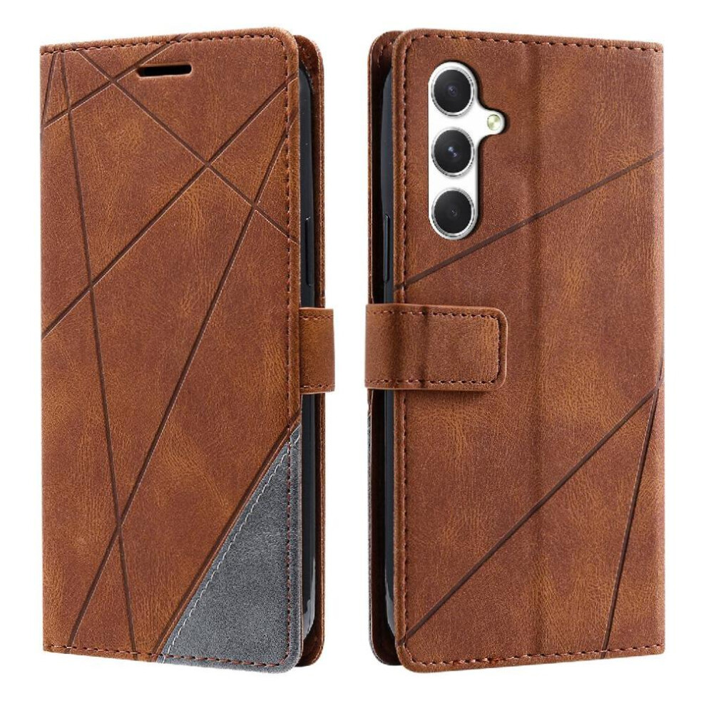 (Brown) Case Compatible With Samsung Galaxy S25 Magnetic Shockproof Pu Leather Wallet Flip Folio Card Holder Kickstand Brown 764549322725