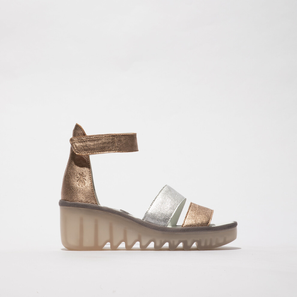 (UK 6) Fly London BONO290FLY Womens Sandals Sahara/Silver/Sahara