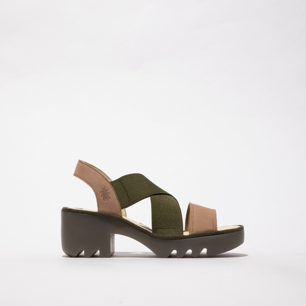 (UK 5) Fly London TAJI502FLY Womens Sandals Taupe/Khaki