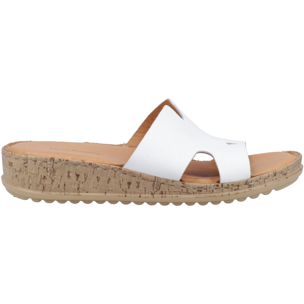 Hush Puppies Womens Sandals Low Wedge Eloise Leather Slip On white Leather (archived) - Size UK 8 - Image 2