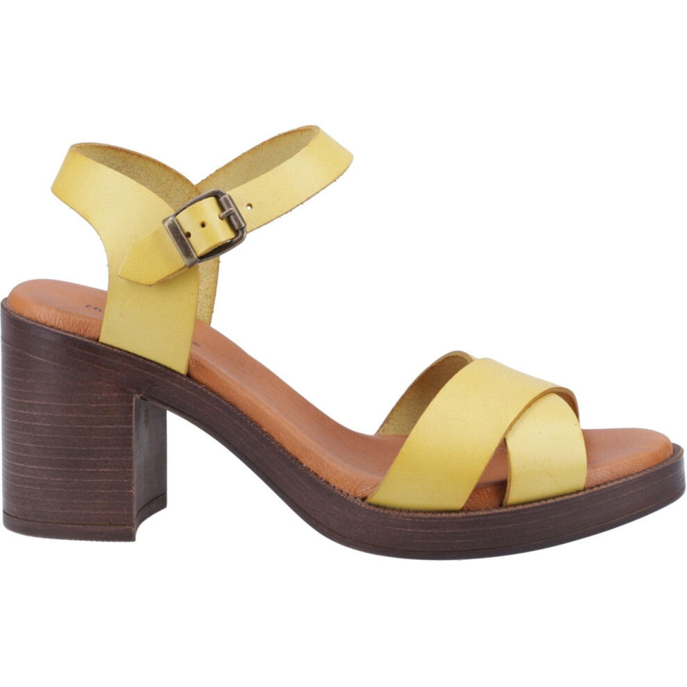 (UK 4) Hush Puppies GEORGIA Womens Sandals Yellow