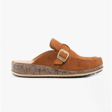 (UK 3) Hush Puppies SORCHA MULE Womens Leather Sandals Tan Nubuck