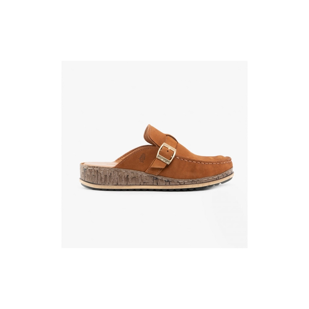 (UK 3) Hush Puppies SORCHA MULE Womens Leather Sandals Tan Nubuck