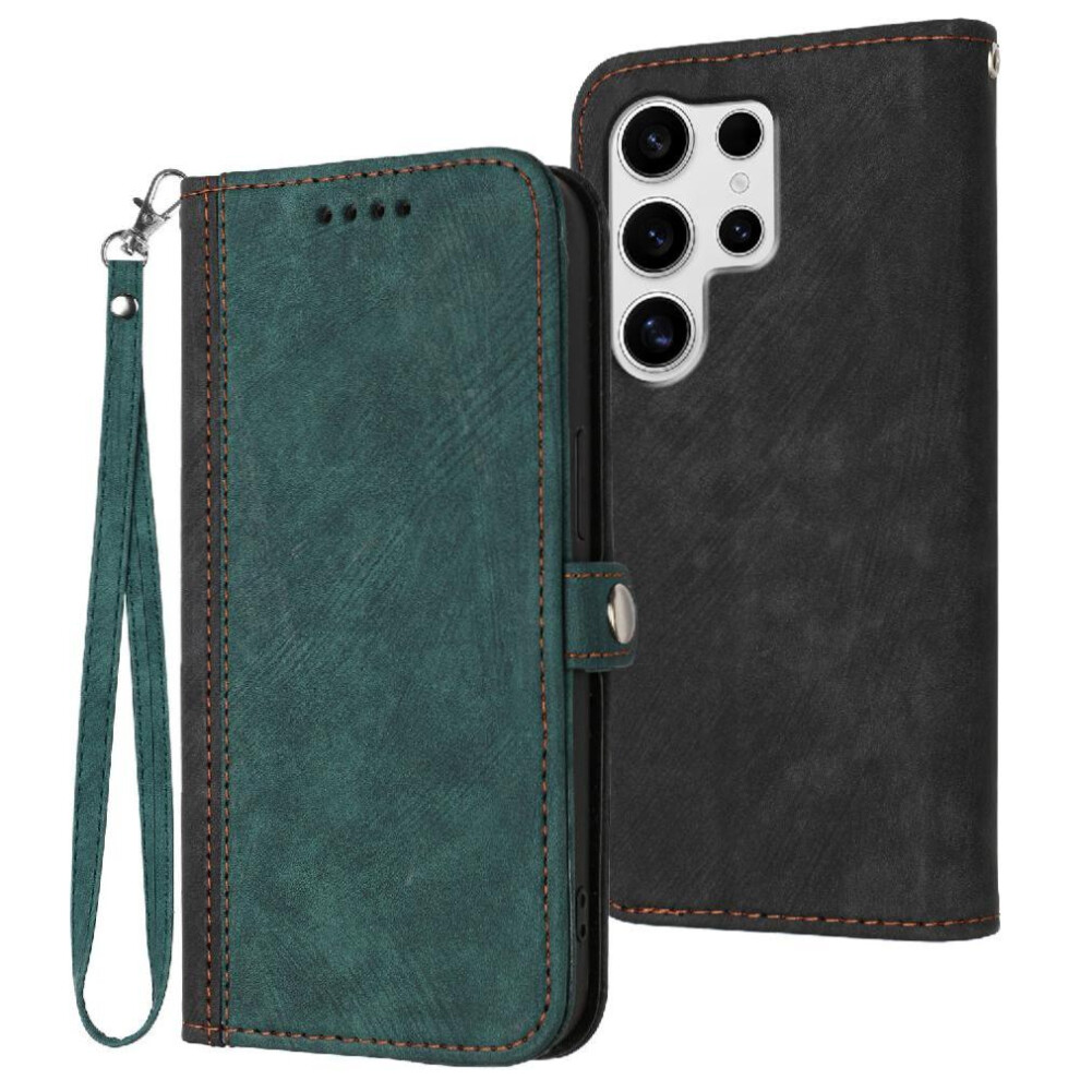 Gangxun (Green) Case Compatible With Samsung Galaxy S25 Ultra With Card Slot Stand Kickstand Protective Wallet Pu Leather Magnetic Closure Flip Folio Book Green
