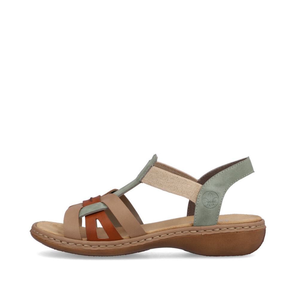 Rieker (Uk 6 / Eu 39) 65918-52 Womens Sandals Combination Green