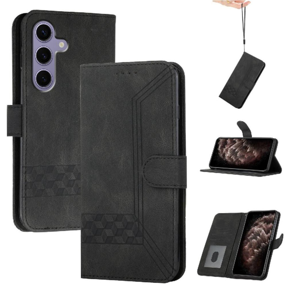 Photos - Case  Compatible with Samsung Galaxy S25 Pu Leather Card Cover Wallet with Handy Stand Feature(Black)
