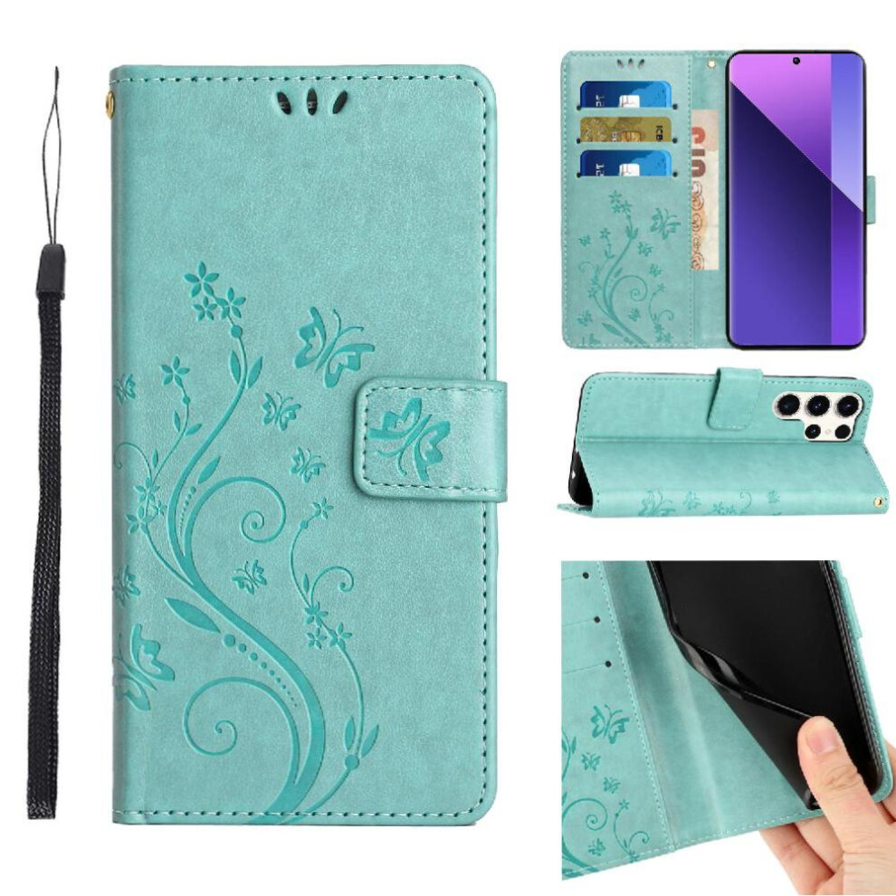 Photos - Case  Filp  Compatible with Samsung Galaxy S25 Ultra Magnetic Closure Kickstand Pu Leather Wrist Strap Card Holder(Green)