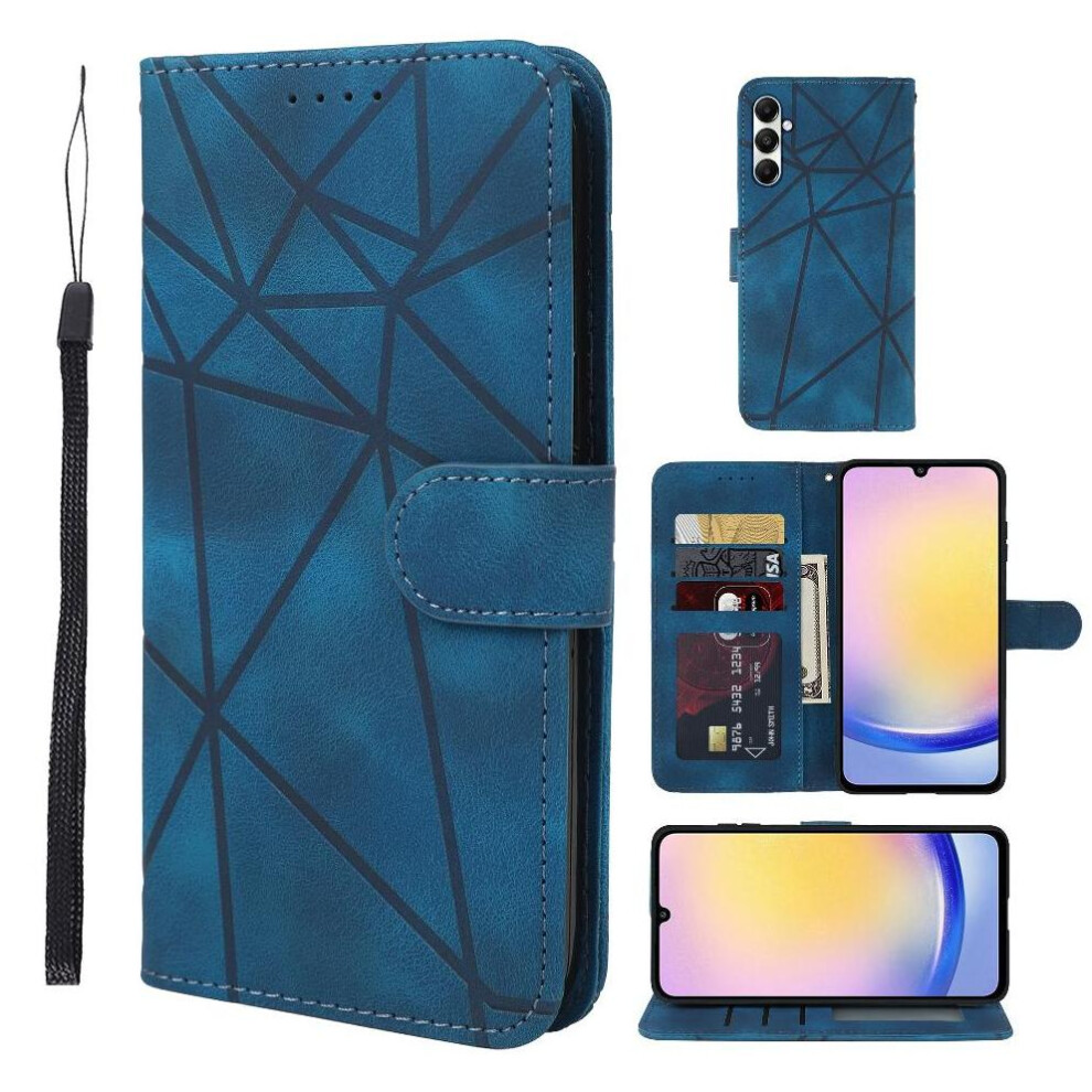 (Blue) Flip Case Compatible With Samsung Galaxy A25 5G Unisex Flip Card Slot Stand Blue 764549327058