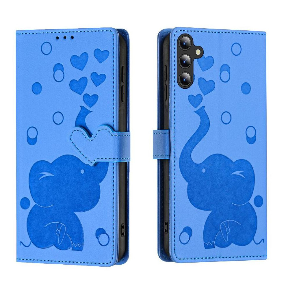 (Blue) Flip Case Compatible With Samsung Galaxy S24 Fe Kickstand Premium Leather Three Card Slots Blue 764549329199