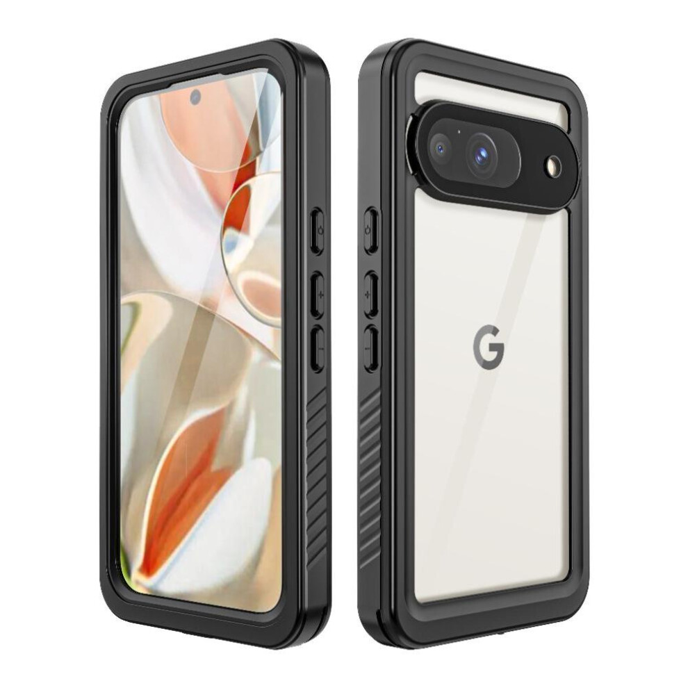 (Black) Waterproof Case For Google Pixel 9 In Screen Protector 12Ft Military Shockproof Ip68 Waterproof Full Black 764549330973