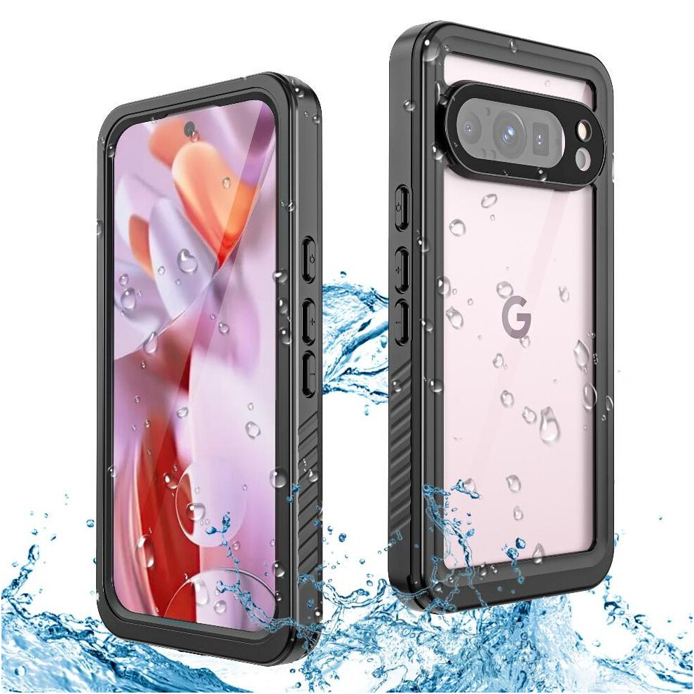 Gangxun (Black) Waterproof Case For Google Pixel 9 Pro In Screen Protector 12Ft Military Shockproof Ip68 Waterproof Full Black