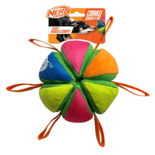 Nerf Dog Plush Squeak and Crunch Wedge Ball With Straps