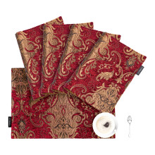 Loom and Mill Luxury Damask Placemats Set of 4 Vintage Jacquard Cheni