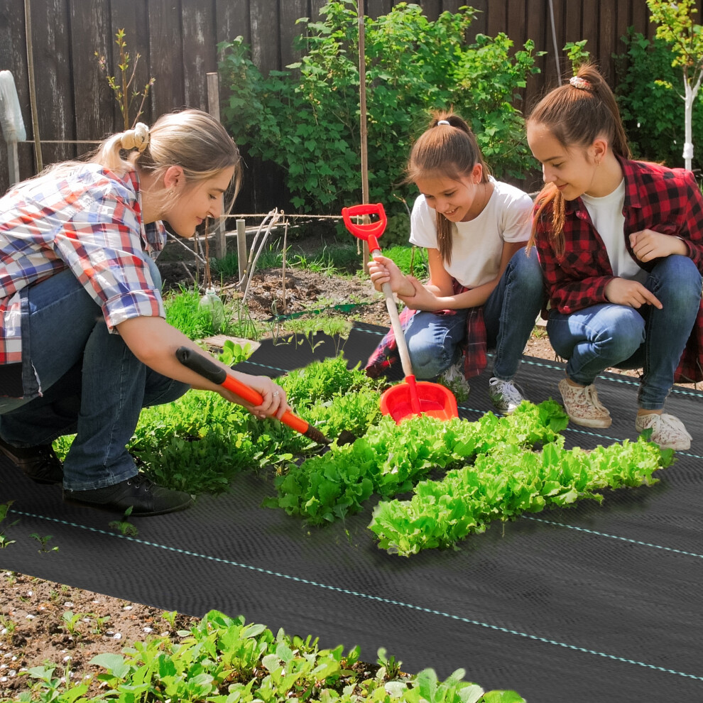 Outsunny 2M X 90M Weed Control Membrane, Heavy Duty Weed Barrier Fabric