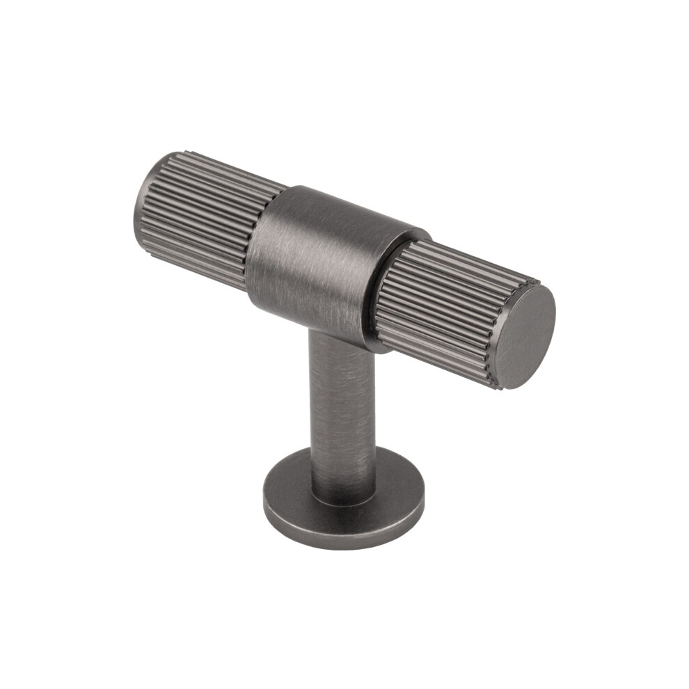 (50Mm T-Bar Knob) Anthracite Reeded Cabinet Knobs 18Mm 320Mm Handles 5056767302173
