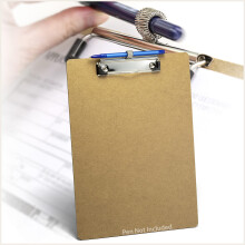 Officemate Holz-Klemmbrett, Briefgre, flacher Clip mit Stifthalter (83249)