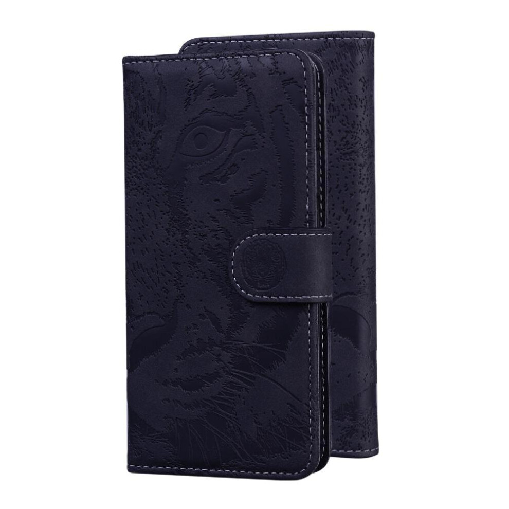 (Black) Flip Case For Nokia G42 Kickstand Protective Leather Wallet Embossed Cute Tiger Black 764549336159