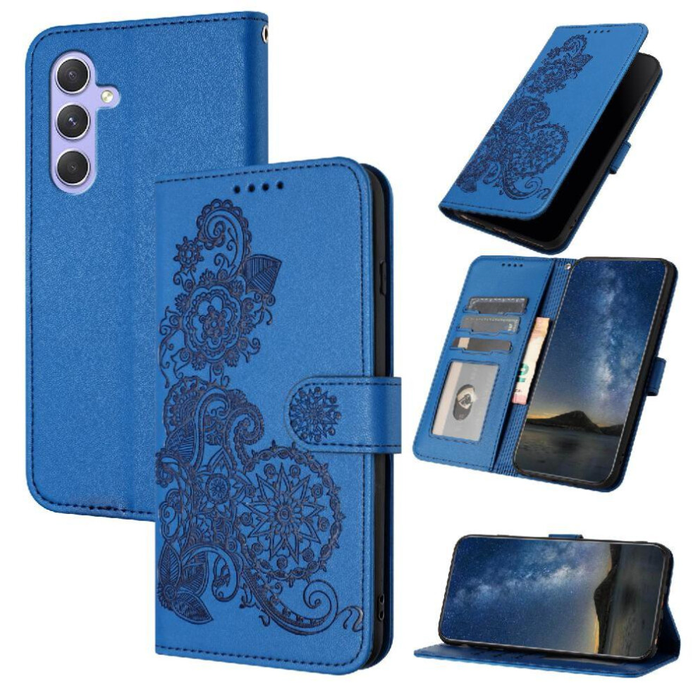 (Blue) Flip Case Compatible With Samsung Galaxy A16 Flip Folio Book Kickstand Protective With Card Slot Stand Pu Leather Magnetic Closure Blue 764549337446