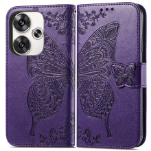 (Dark violet) Case Compatible with Xiaomi Poco F6 5g Butterfly Wing Business Wallet Multi-color