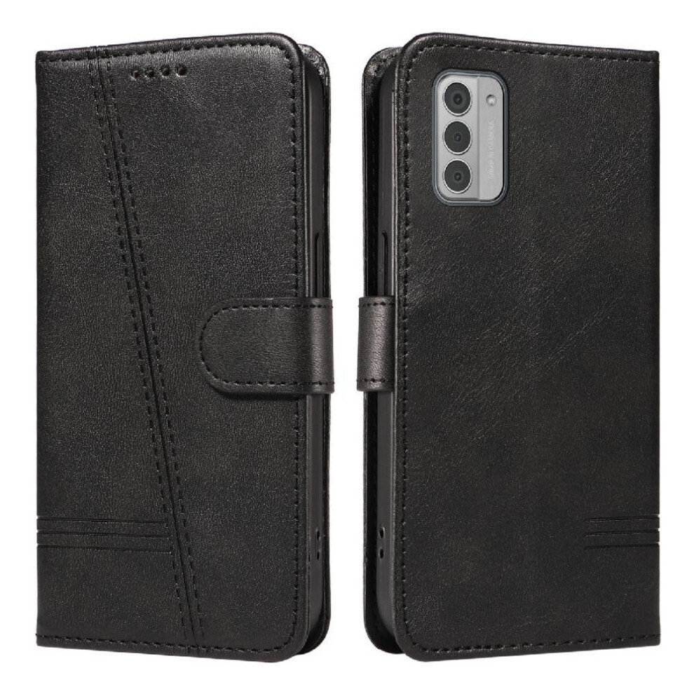 (Black) Filp Case For Nokia G42 Pressed Pu Leather Detachable Bracelet Wallet Phone Case With Credit Card Slot Black 764549339310