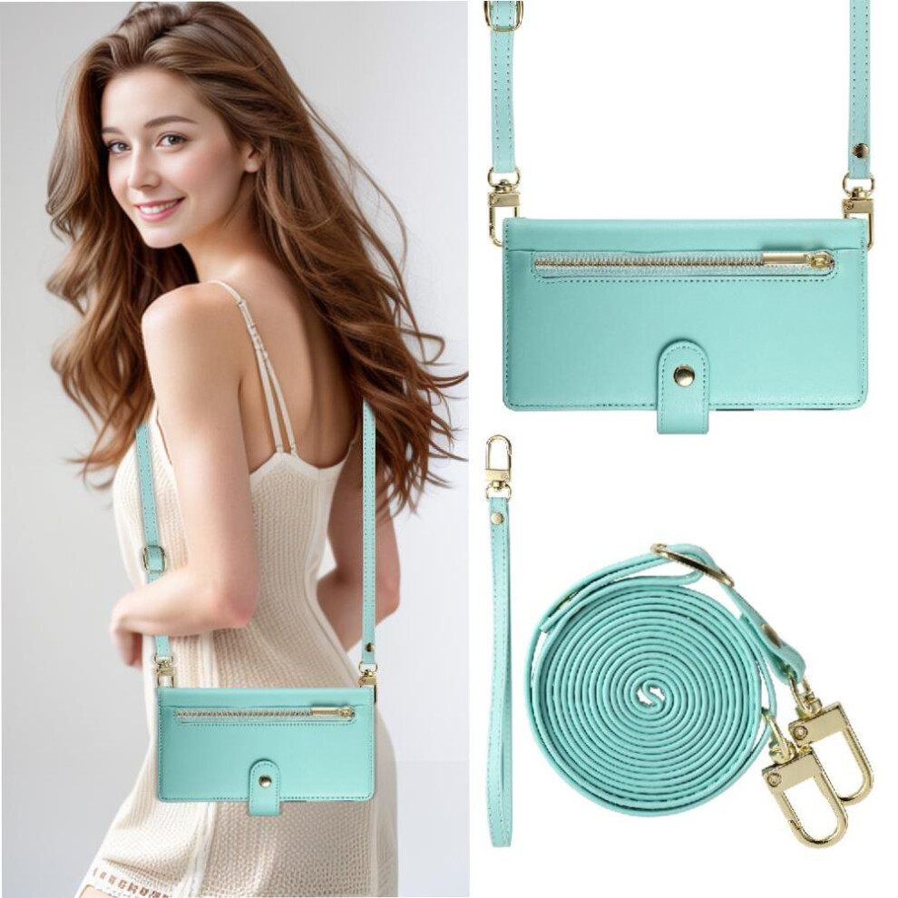 Photos - Case  Flip  Compatible with Samsung Galaxy A24 4g Multifunctional Stand Crossbody Strap Wallet Business(Green)