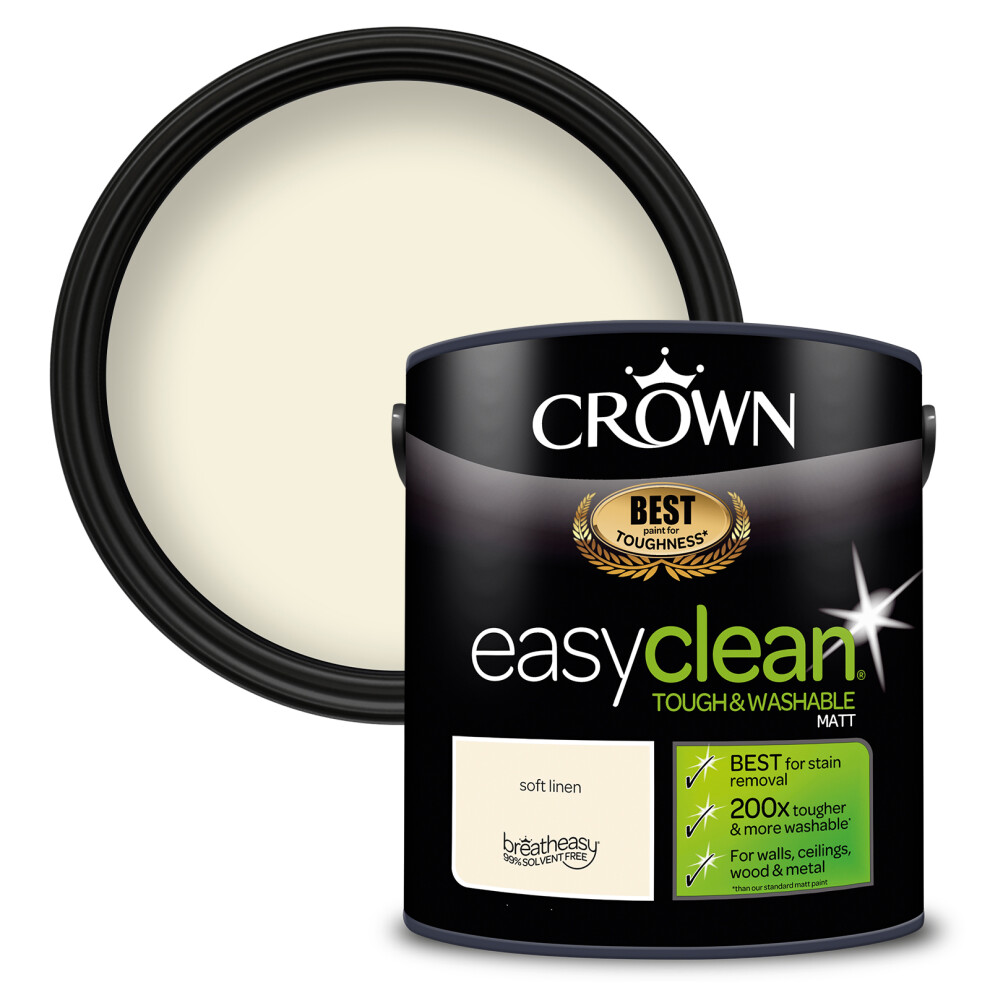 Crown (Soft Linen) Easyclean Matt Emulsion 2.5L Not,Specified