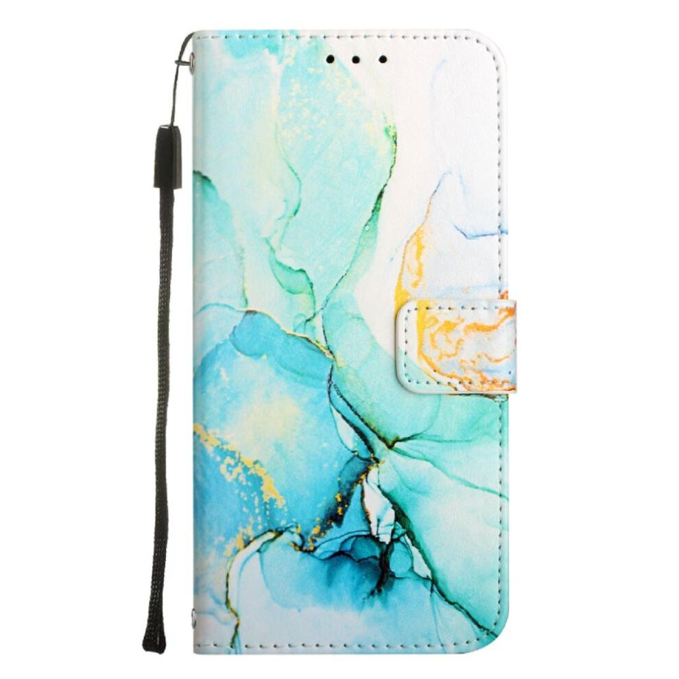 (Green) Case Compatible With Xiaomi Poco F6 5G Pu Leather Marble Pattern Kickstand Wallet Green 764549340422