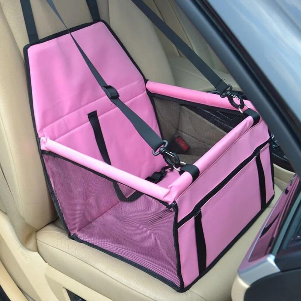 (pink, 40x30x25cm) Carrier Dog Car Seat Cover Pet Transport Dog Carrier Car Folding Hammock Pet Carriers Bag For Small  Dogs