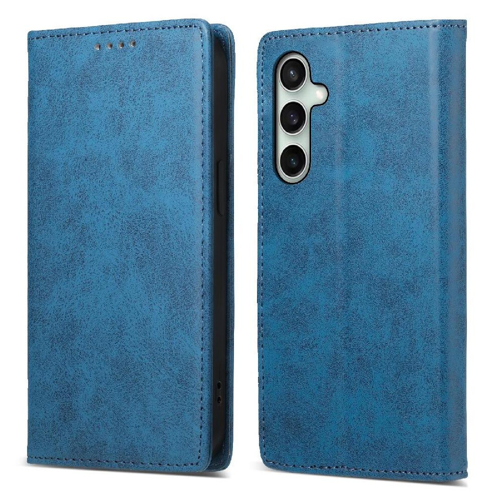 (Blue) Flip Case Compatible With Samsung Galaxy S24 Fe Business Casual Kickstand Shockproof Tpu Card Slot Blue 764549340934