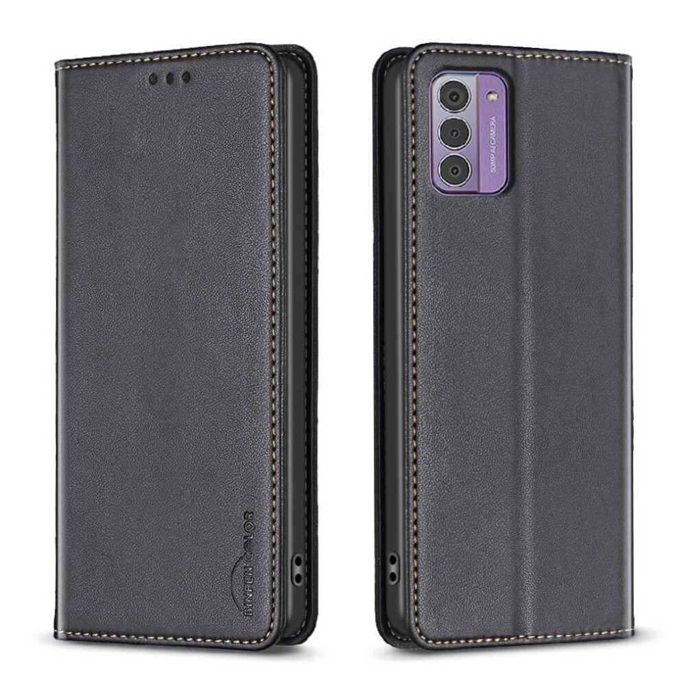 (Black) Flip Case For Nokia G42 Multi-Color Business Magnetic Wallet Multi-Card Slot Pu Leather Black 764549341214