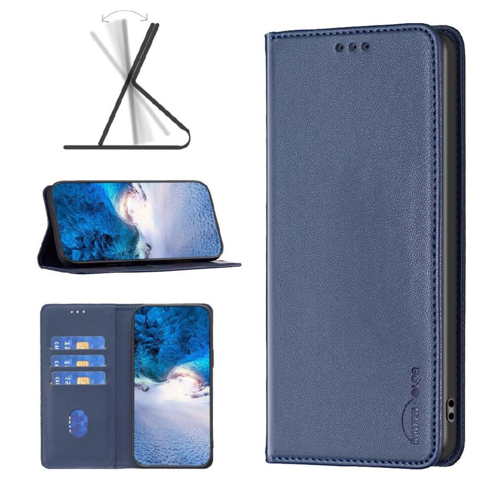 (Blue) Flip Case For Nokia G42 Multi-Color Business Magnetic Wallet Multi-Card Slot Pu Leather Blue 764549341207