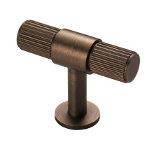 (50mm T-Bar) Antique Brass Cabinet Pull Reeded