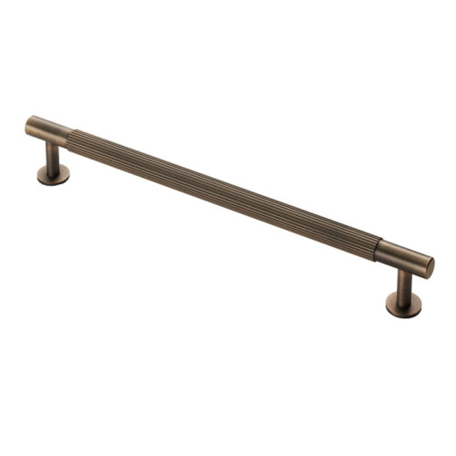 (224mm Handle) Antique Brass Cabinet Pull Reeded