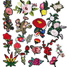 Dandan DIY 20 PC -uri Flori asortate Coase?i/fier pe Patch Aplica?i Comed Rochie Plant Planta Blugi de cusut Flori Aplica?ii Accesorii decora?iun