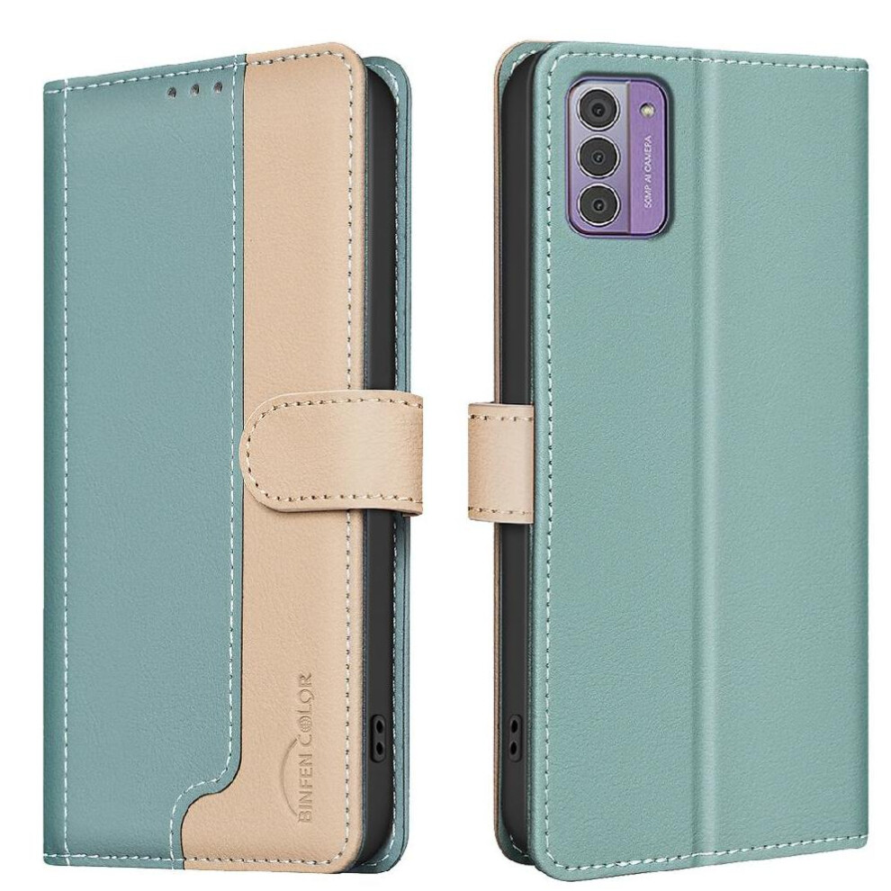 (Green) Flip Case For Nokia G42 Kickstand Shockproof Tpu Inner Shell Flip Folio Rfid Blocking Card Slots Holder Green 764549344390