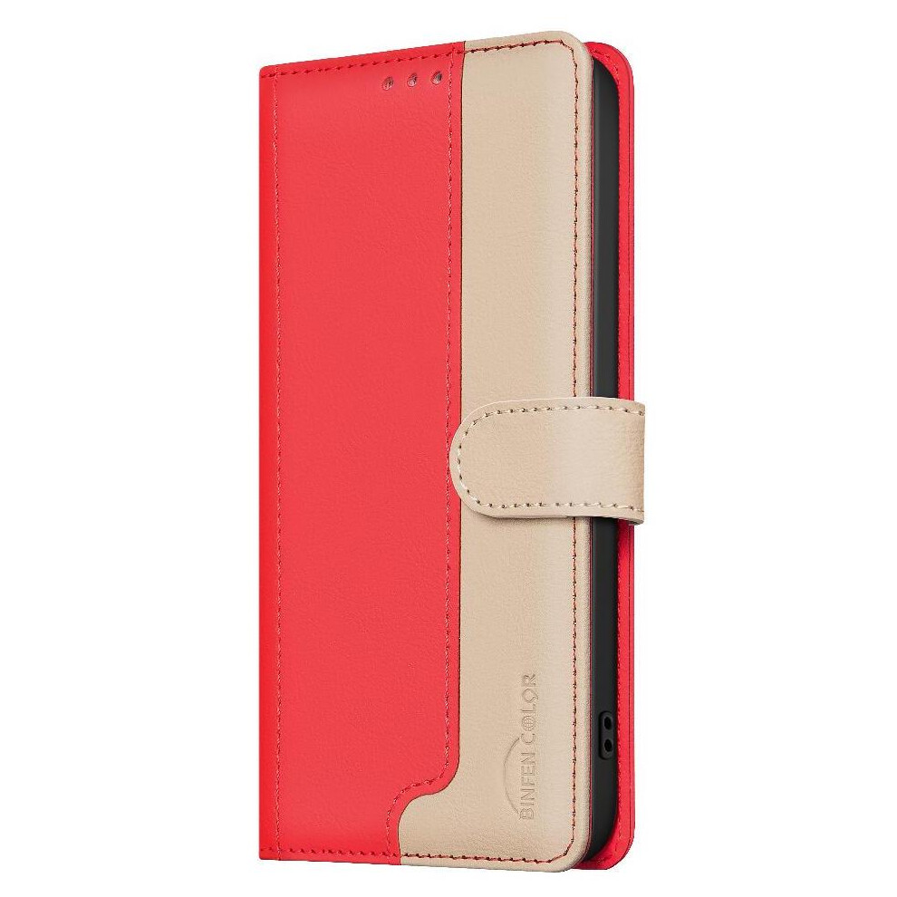 (Red) Flip Case For Motorola Moto E13 Rfid Blocking Shockproof Tpu Inner Shell Kickstand Card Slots Holder Flip Folio Red 764549344635