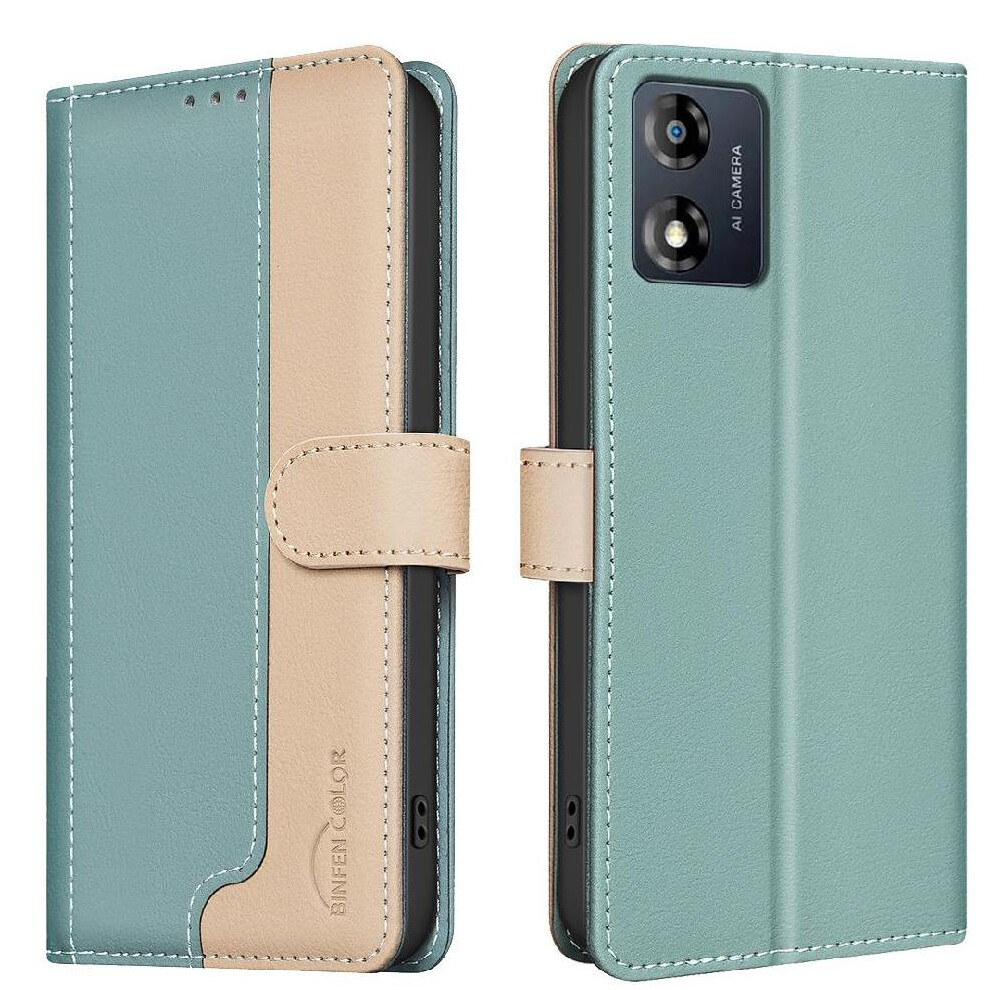 Gangxun (Green) Flip Case For Motorola Moto E13 Rfid Blocking Shockproof Tpu Inner Shell Kickstand Card Slots Holder Flip Folio Green