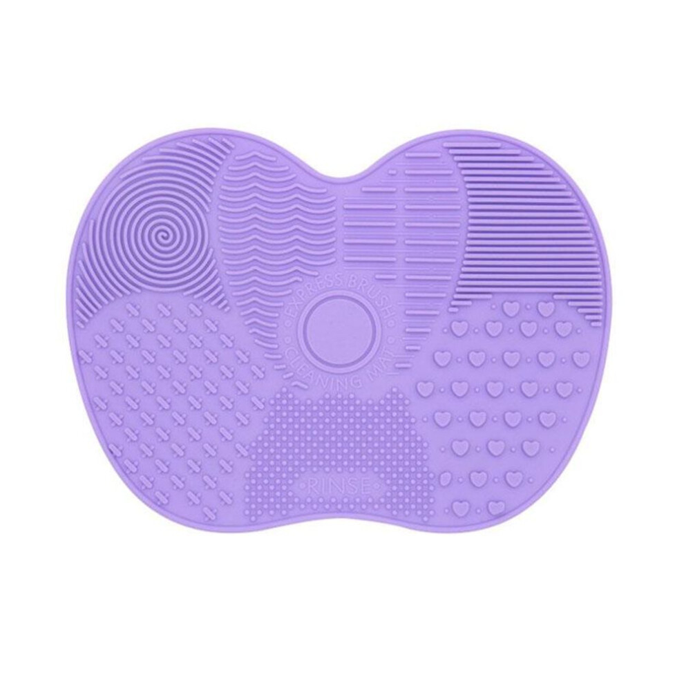 (purple) Silicone Cosmetic Washing Brush Gel Cleaning Mat Foundation Makeup Brush Cleaner Pad Scrubber Board