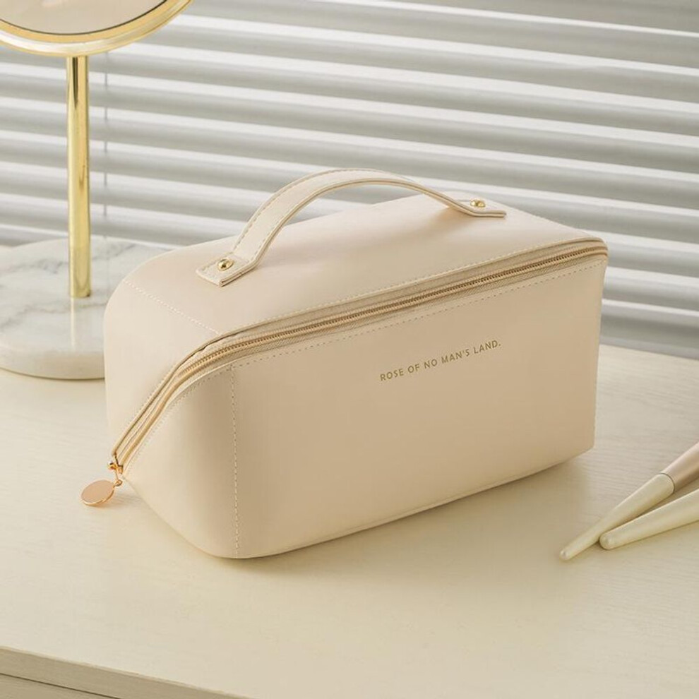 (as the picture, 02#) Women&apos;s Large Leather Travel Makeup Bag Waterproof High Quality Large Capacity Organ Pillow Bag Storage Bag