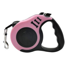 (3M, pink) Dog Leash 3m 5m Durable Leash Automatic Retractable Nylon Cat Lead Extension Puppy Walking Running Lead Roulette For
