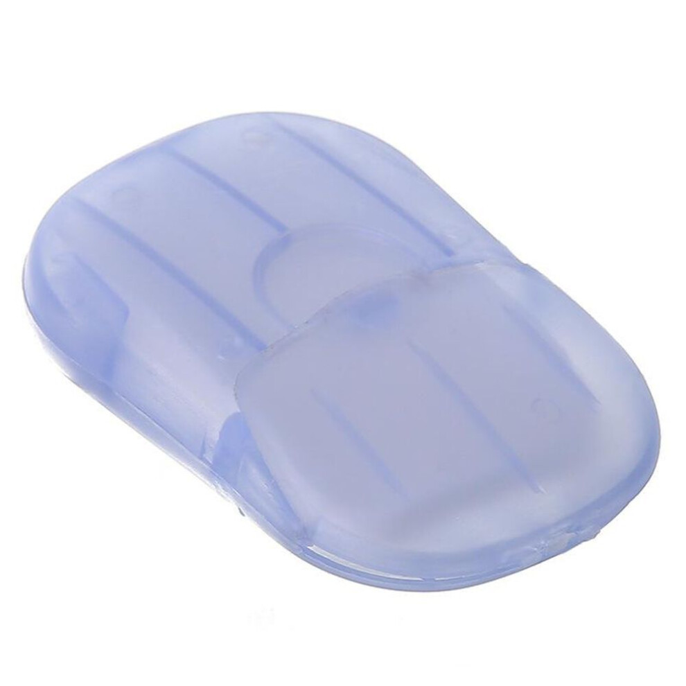 (blue, 4cmx6cm) Travel Portable 20pcs Disposable Boxed Soap Paper Foaming Box Mini Paper