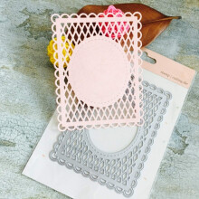 DDEEHS DACE NET LATTICE FRAME DE METALE DIECTA OVALA Cadru Square Net Carte de taiere a cardului taiat stencils DIY Scrapbooking Embossing Dies D